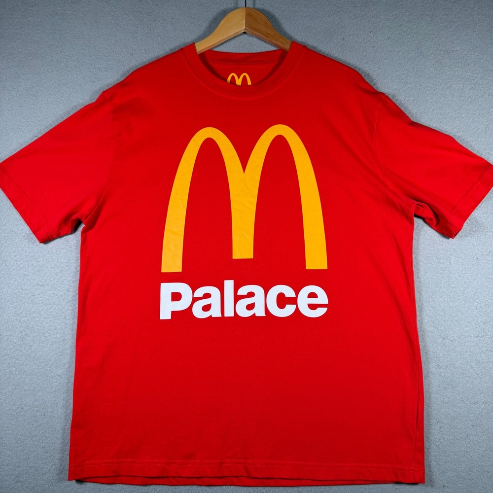 Palace x McDonalds Logo T-Shirt Red XXL 2023 Collaboration Graphic Tee Mens